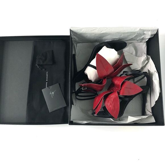 Giuseppe Zanotti Lilium Flower Appliqué Strappy High Heel Sandals 37 - Picture 12 of 13